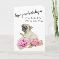Puggin Pawsome niedlicher Mops-Hundegeburtstag