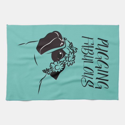 Pugging fabelhaft geschirrtuch (Horizontal)