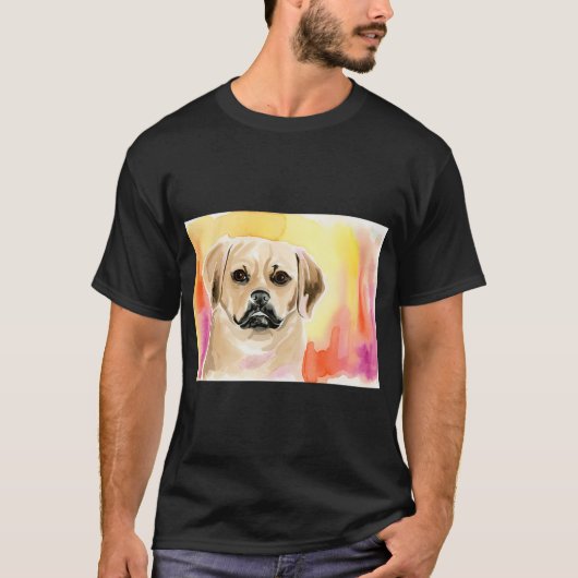 Puggle Aquarell T-Shirt (Vorderseite)