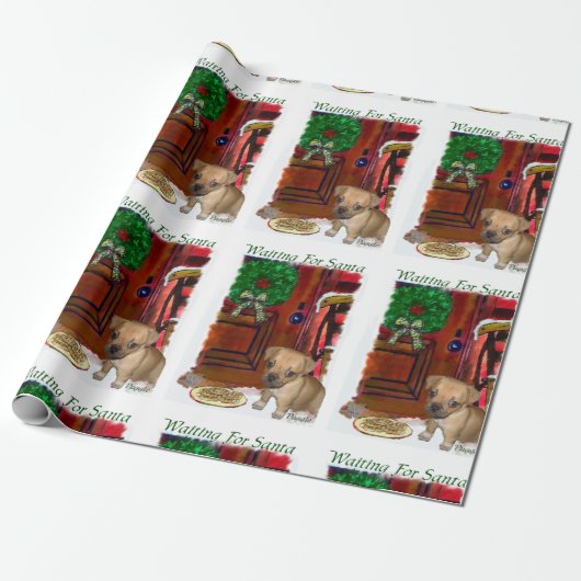 Puggle auf Weihnachten warten Geschenkpapier (Ungerollt)