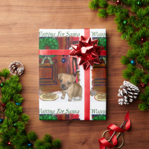 Puggle auf Weihnachten warten Geschenkpapier