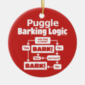 Puggle Barking Logic Keramik Ornament (Vorne)