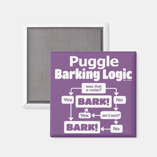 Puggle Barking Logic Magnet (Vorderseite/Rückseite)