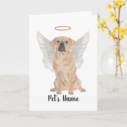 Puggle Beileid Memorial Karte (Gelbe Blume)