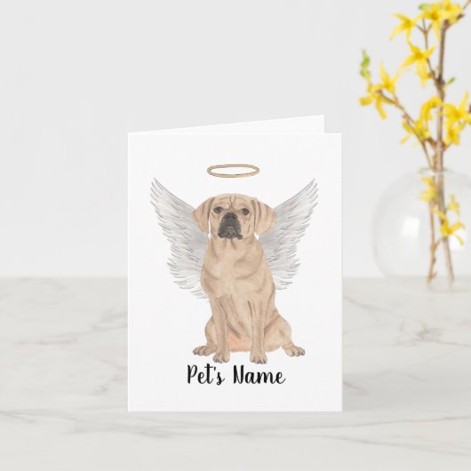 Puggle Beileid Memorial Karte (Gelbe Blume)