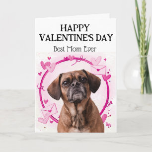 Puggle Best Mama Custom Valentinstag Holiday Card Feiertagskarte