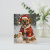 Puggle Christmas Card Postkarte (Stehend Vorderseite)