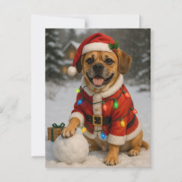 Puggle Christmas Card Postkarte