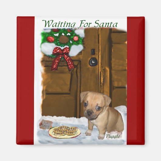Puggle Christmas Geschenke Magnet (Vorne)