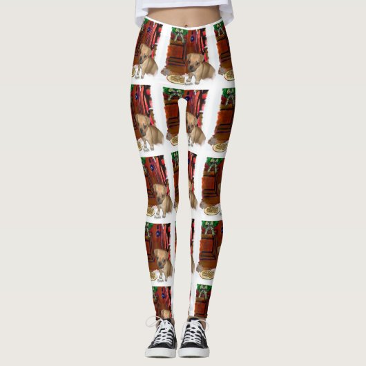 Puggle Christmas Leggings (Vorderseite)