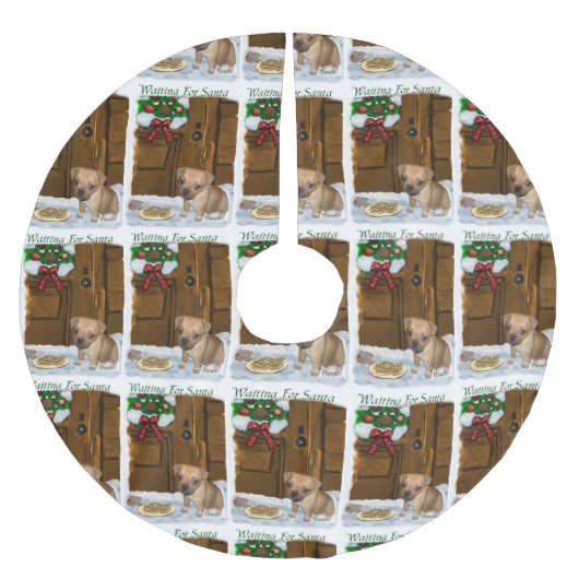 Puggle Christmas Polyester Weihnachtsbaumdecke (Vorderseite)
