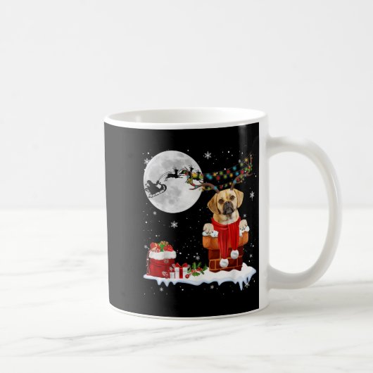 Puggle Dog Chimney Ugly Christmas Lights Xmas Paja Kaffeetasse (Rechts)
