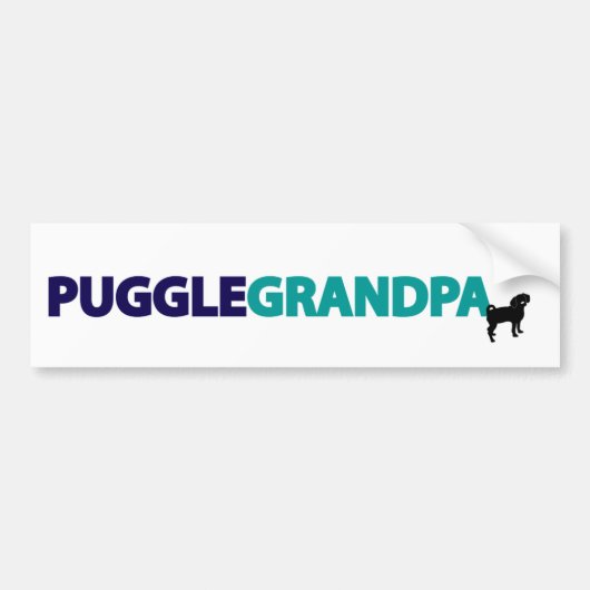 Puggle Großvater Autoaufkleber (Vorne)
