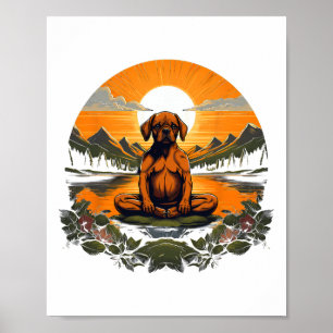 Puggle-Hund-Meditations-Yoga-Männer-Frauen-Mädchen Poster