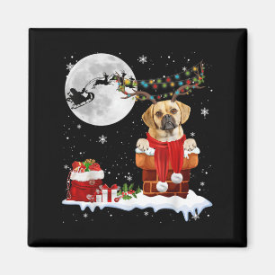 Puggle-Hund Schornstein hässliche Weihnachtslichte Magnet