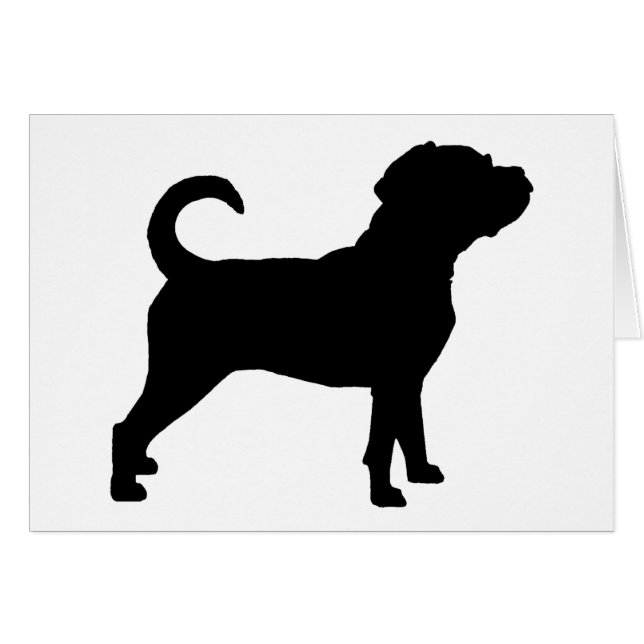 Puggle HundeSilhouette (Vorderseite (Horizontal))