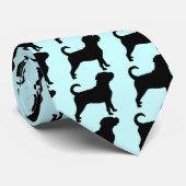 Puggle HundeSilhouette Krawatte (Gerollt)