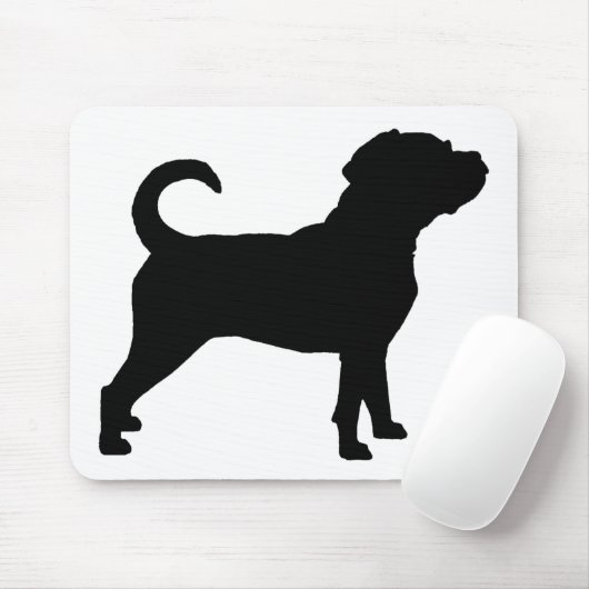Puggle HundeSilhouette Mousepad (Mit Mouse)