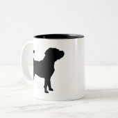 Puggle HundeSilhouette Zweifarbige Tasse (Vorderseite Links)