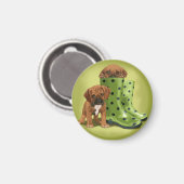 Puggle in Stiefeln Magnet (Vorderseite/Rückseite)