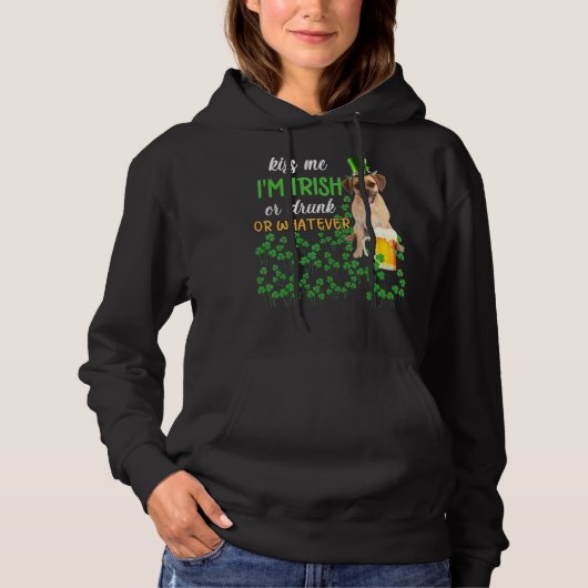 Puggle küss mir, ich bin irisch oder Betrunken ode Hoodie (Vorderseite)