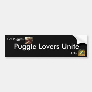Puggle Liebhaber vereinigen, Autoaufkleber