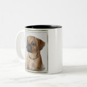 Puggle Lovers Geschenke Zweifarbige Tasse (Vorderseite Links)