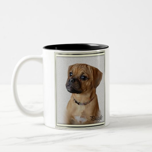 Puggle Lovers Geschenke Zweifarbige Tasse (Links)