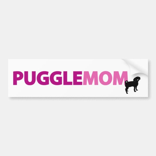 Puggle Mama Autoaufkleber (Vorne)