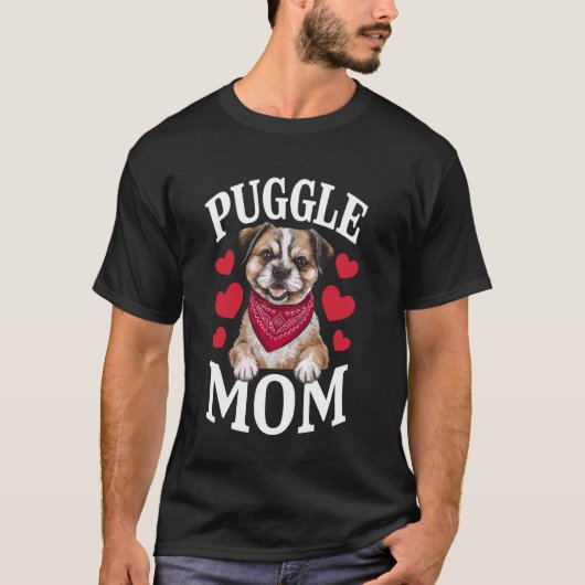 Puggle-Mama, Hunde-Mama T-Shirt (Vorderseite)