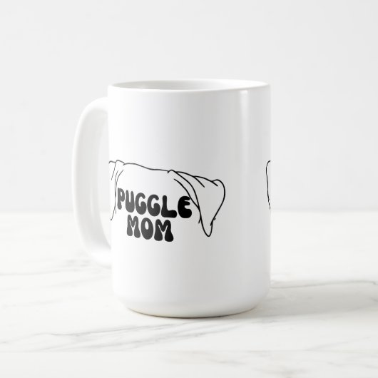 Puggle Mama Kaffee Tasse (Vorderseite Links)