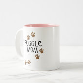 Puggle Mama Zweifarbige Tasse (Vorderseite Links)