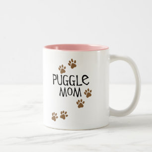 Puggle Mama Zweifarbige Tasse