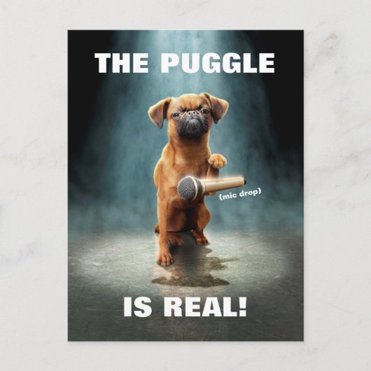 Puggle Mic Drop Einladungspostkarte (Vorderseite)