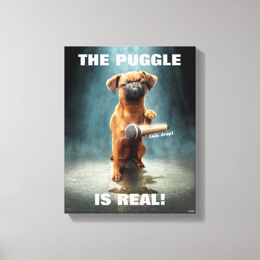 Puggle Mic Drop Leinwanddruck (Vorderseite)