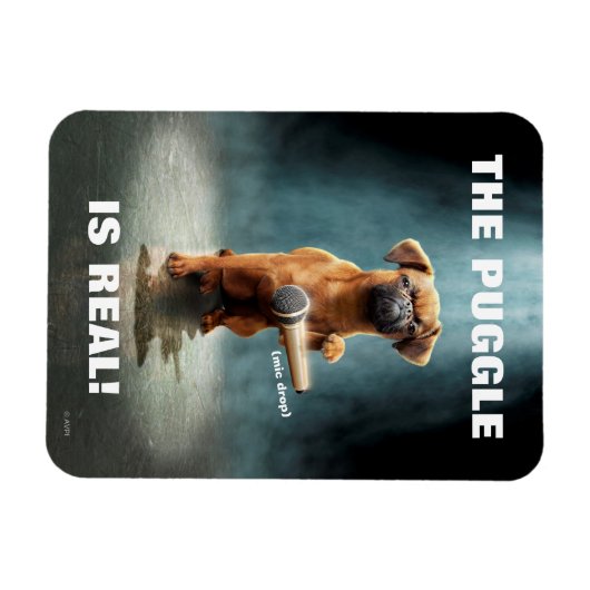 Puggle Mic Drop Magnet (Horizontal)