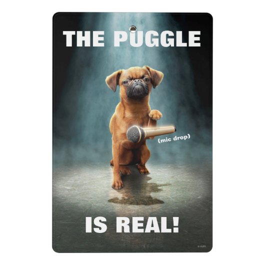 Puggle Mic Drop Mini Klemmbrett (Rückseite)