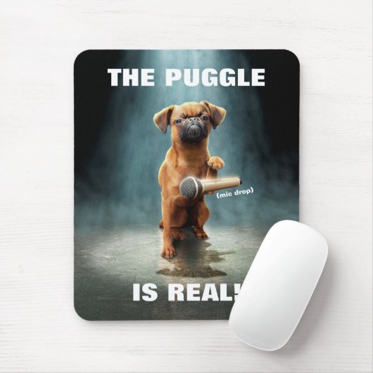 Puggle Mic Drop Mousepad (Mit Mouse)