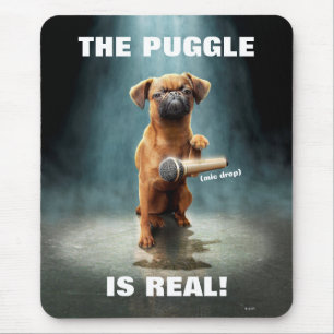 Puggle Mic Drop Mousepad