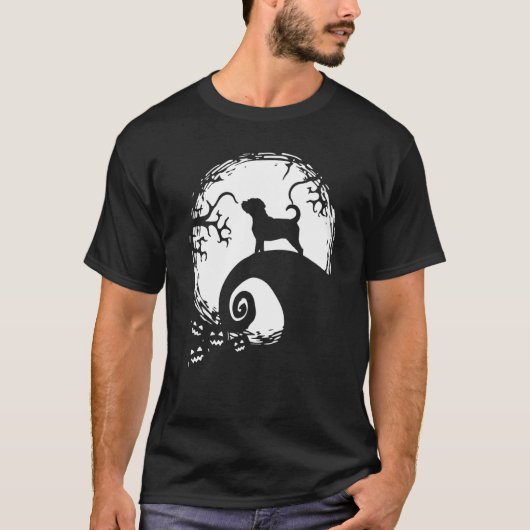 Puggle Moon Halloween T-Shirt (Vorderseite)