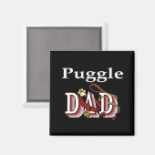 Puggle Papa Magnet (Vorderseite/Rückseite)
