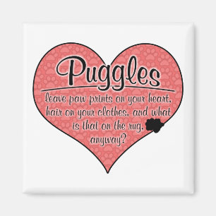 Puggle Paw Prints Hunde Humor Magnet