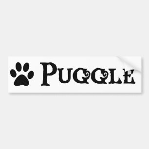 Puggle (Piratenart mit pawprint) Autoaufkleber