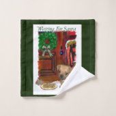 Puggle Puppy Christmas Badhandtuch Set (Waschlappen)