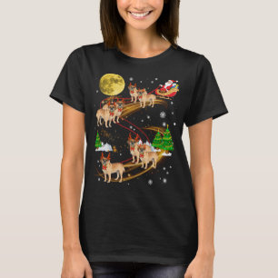 Puggle Rentier Christmas Dog Riding Santa Xmas Gi T-Shirt