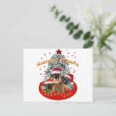Puggle Santa Paws Feiertagspostkarte (Stehend Vorderseite)