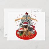 Puggle Santa Paws Feiertagspostkarte (Vorne/Hinten)