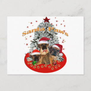 Puggle Santa Paws Feiertagspostkarte
