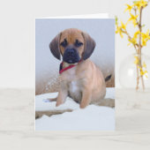 Puggle Schnee-Szenenkarte Karte (Gelbe Blume)