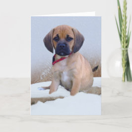 Puggle Schnee-Szenenkarte Karte